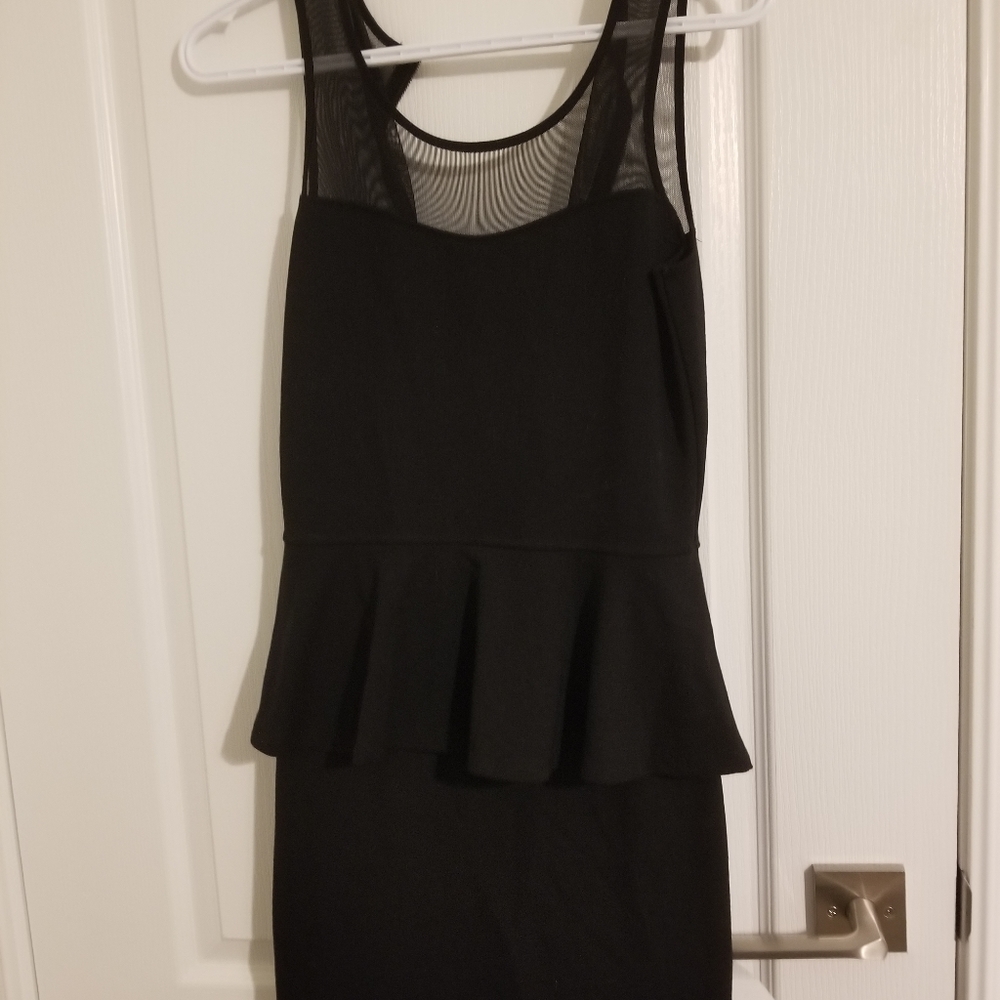 Garage Peplum dress with mesh accents and zipper size small